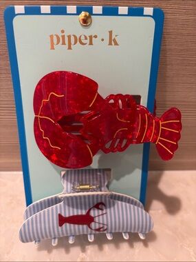 NWT Piper K Lobster Hair Claw Clip set of 2